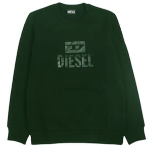 Sudadera Verde Oscuro Con Logotipo Monocromático De Diesel