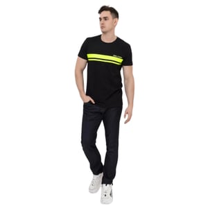 Camiseta Negra Con Logotipo Neón De Balmain