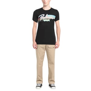 Camiseta Negra Con Logotipo Retro De Balmain Paris
