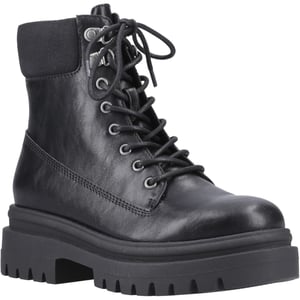 Botas de media caña negras de mujer con tacón de imitación de cuero Rocket Dog Danie