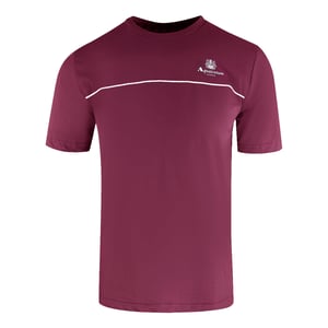 Camiseta Burdeos Con Diseño De Ribete Activo De Aquascutum