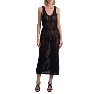 Vestido Largo Calado de Crochet KWDR00165 para Mujer