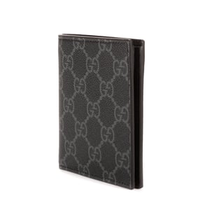 Gucci Emblem Bifold Wallet  en Gris/Negro Lona recubierta