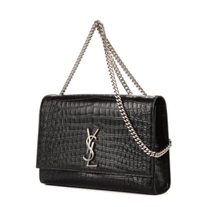 Yves Saint Laurent Kate Large en Negro Piel de becerro