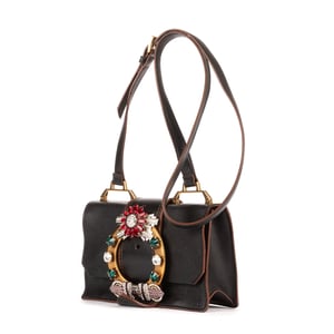 Miu Miu Madras Lady Buckle Flap  en Negro Piel de becerro