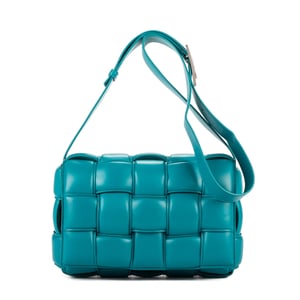 Bottega Veneta Cassette Flap Chain Maxi en Turquesa Piel de becerro