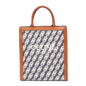 Celine Small Vertical Cabas Tote  en Azul/Marrón Lienzo