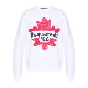Sudadera Blanca Maple Leaf 64 De Dsquared2