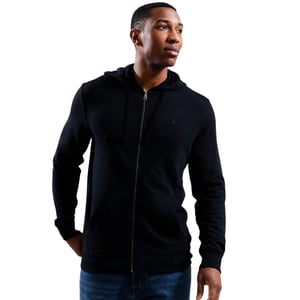 Sudadera Con Capucha Y Cremallera En Negro Azabache Con Águila Tonal De Lyle &amp; Scott
