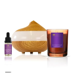 Kit de Difusor de Relajación Deluxe de Dr Botanicals con Vela de Sándalo y Bergamota