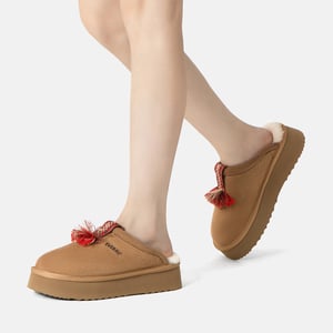 EVER AU Australia Mujeres Pantuflas de Piel de Oveja Caspian con Plataforma