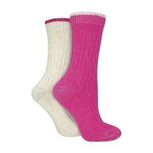 Paquete de 2 calcetines para mujer con trenzado en el talón y la puntera