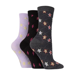 Paquete de 3 calcetines de algodón de textura de moda para mujeres