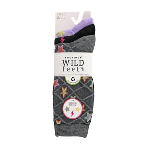 Paquete de 3 calcetines de algodón de textura de moda para mujeres