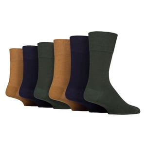 Paquete de 6 calcetines de algodón diabéticos para hombres sin elasticidad con punta sin costuras
