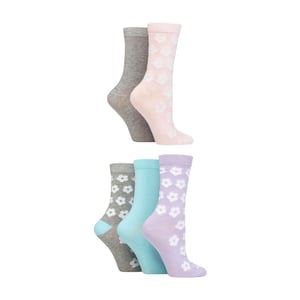 Paquete de 5 pares de calcetines de mujer con diseño jacquard