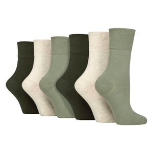 Paquete de 6 calcetines diabéticos para mujeres de algodón sin elasticidad con punta sin costuras
