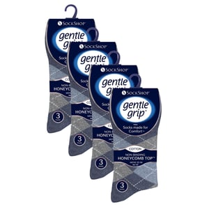 12 Pares de Calcetines de Hombre con Sujeción Suave y Parte Superior Suelta | Calcetines Extra Anchos Sin Elastano