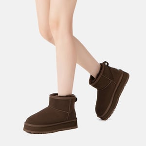 BOTAS CORTAS DE PLATAFORMA DE PIEL GRIS PARA MUJER DE EVER AU Australia