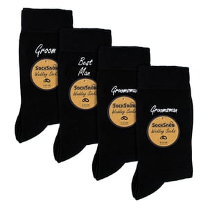4 Pares de Calcetines de Boda para Hombres para Padrinos, Novios y Mejores Hombres