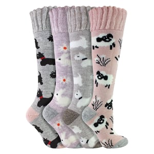 4 Pares de Calcetines Largos Suaves para Dama