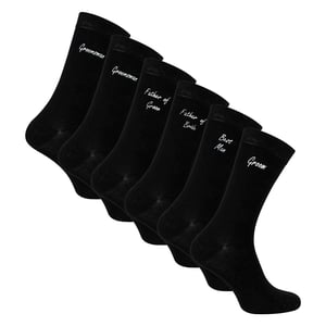 6 Pares de Calcetines de Boda para Hombre en Negro y Marino con Caja de Regalo