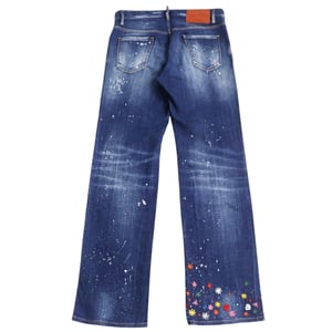 Vaqueros Azules Con Estampado Floral Roadie Jean De Dsquared2