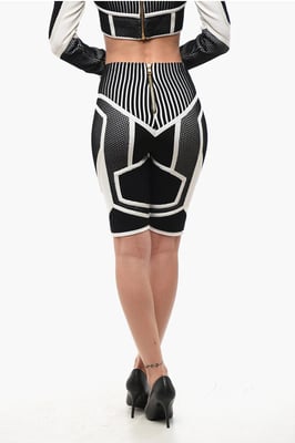 Shorts de ciclista de cintura alta en dos tonos, blanco y negro