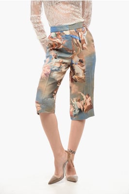 Bermudas de lino estampado multicolor