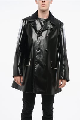 Gabardina impermeable MM4 MM14 con cuello de terciopelo en color negro
