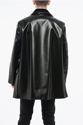 Gabardina impermeable MM4 MM14 con cuello de terciopelo en color negro