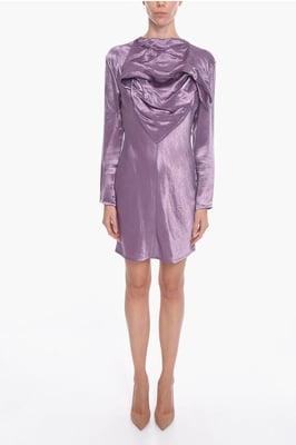 Vestido midi BANDANA de satén en violeta