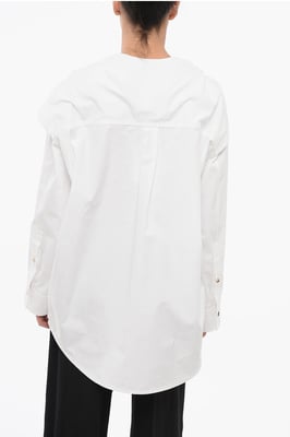 Camisa oversize con detalle anudado en blanco