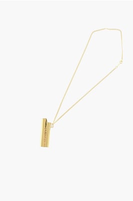 Collar de metal con efecto dorado y colgante de encendedor en oro