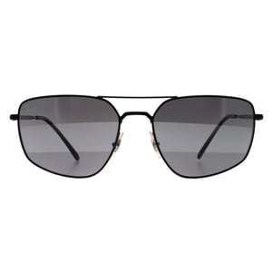 Ray-Ban Rectangle Unisex Negro Pulido Plata Polarizado RB3666