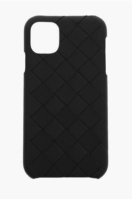 Funda de piel Intreccio para iPhone 11 en color negro