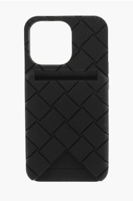 Funda trenzada para iPhone 13 Pro con tarjetero externo en negro