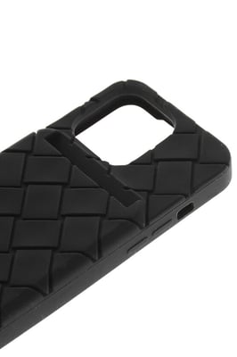 Funda trenzada para iPhone 13 Pro con tarjetero externo en negro