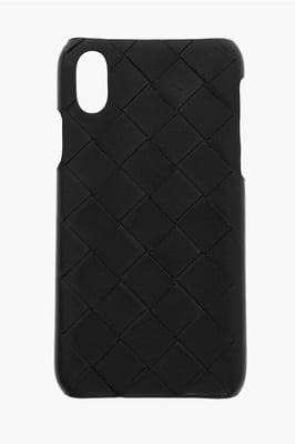 Funda Intreccio de piel suave para iPhone Xs en color negro