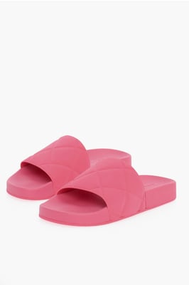 Sandalias de goma mate con motivo Intreccio en color rosa
