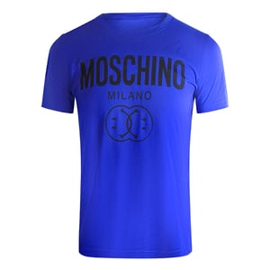 Camiseta Azul Con Doble Sonrisa De Moschino