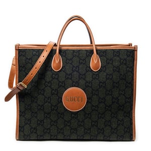 Gucci GG Script Tote  en Negro/Marrón Lienzo