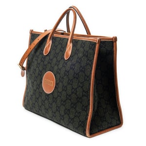 Gucci GG Script Tote  en Negro/Marrón Lienzo