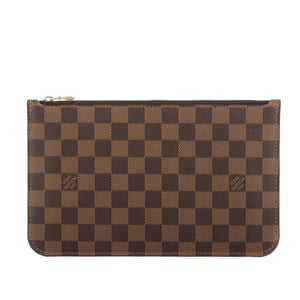 Louis Vuitton Neverfull Pochette  en Marrón Lona recubierta
