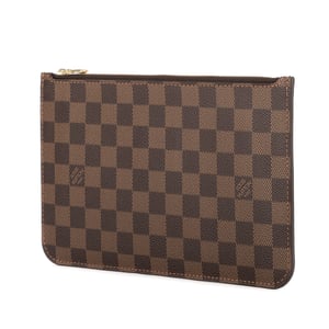 Louis Vuitton Neverfull Pochette  en Marrón Lona recubierta