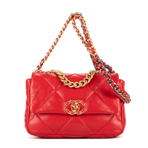 Chanel Classic 19 Flap  en Rojo Piel de becerro