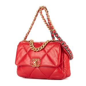 Chanel Classic 19 Flap  en Rojo Piel de becerro