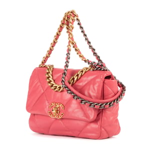 Chanel Classic 19 Flap  en Rosa Piel de becerro
