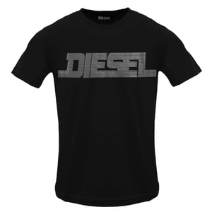 Camiseta Negra Con Caviar Y Logotipo Monótono De Diesel