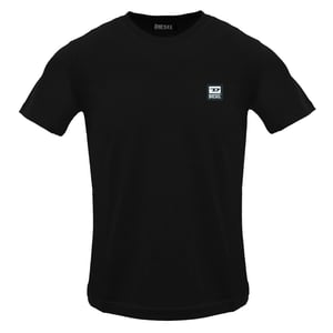 Camiseta Negra Con Parche Pequeño De Diesel Y Caviar